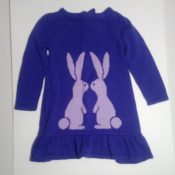 GYMBOREE Bunny Sweater Dress 2T Purple - Picture 1 of 6